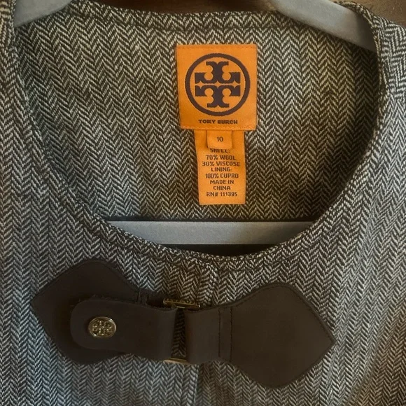Tory Burch Tweed Lined Blazer Jacket Size 10 - Picture 2 of 9